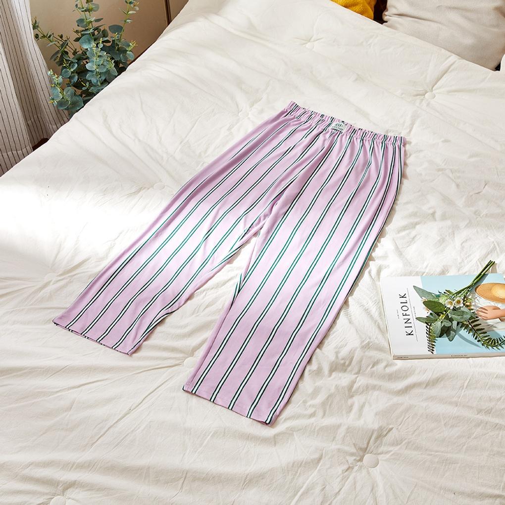 소프트슬립 스트라이프 피치스킨 팬츠 핑크 L_HW0324004