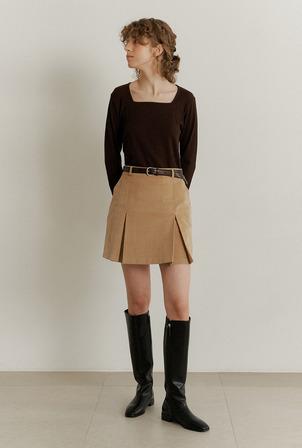 A CORDUROY TUCK MINI SKIRT [2colors]