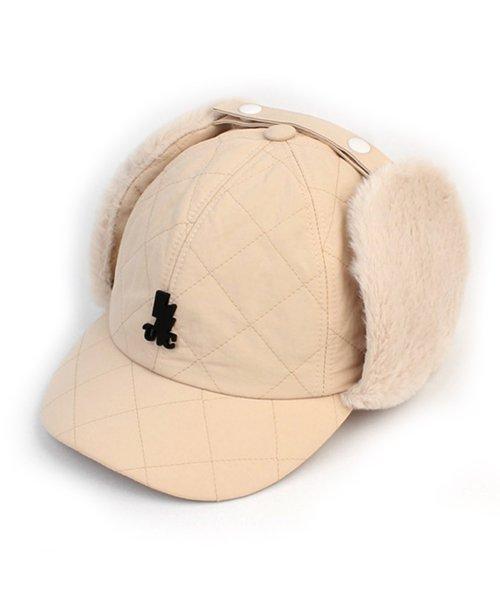 Quilting Beige Earflap Cap 귀달이모자