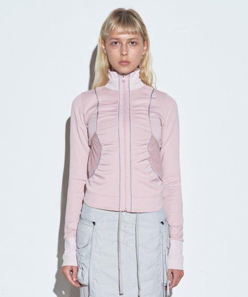Shirring Zip-Up Jersey Ballerina Pink