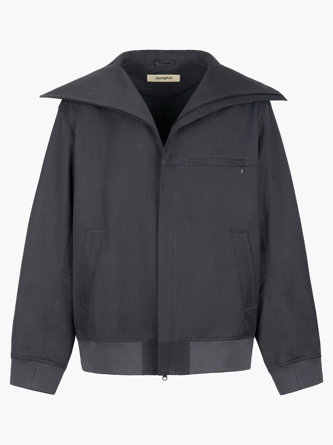 Hooded Zip-Up Jacket - Grey