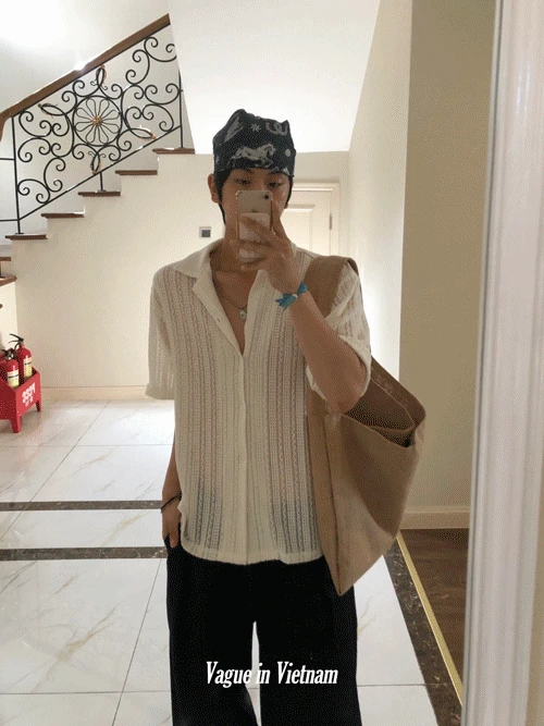 Crochet summer shirt (2color)