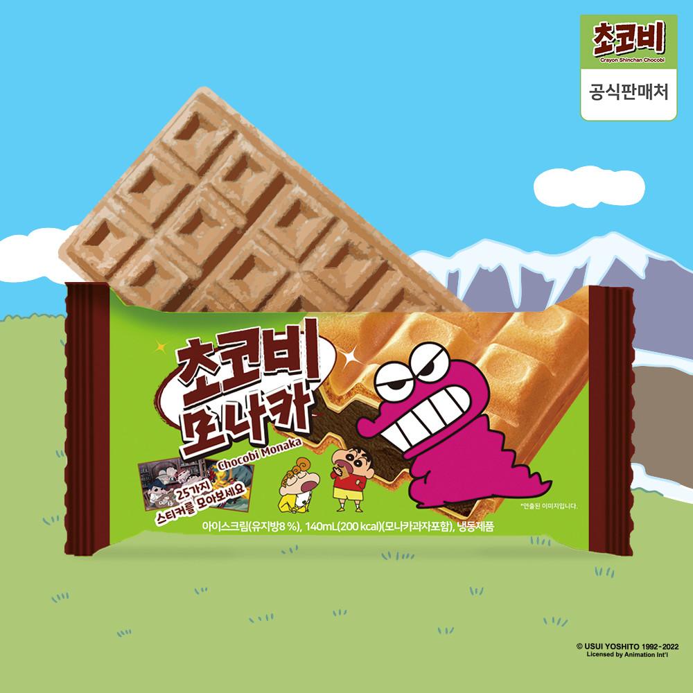 ★[신제품출시] 초코비 모나카 아이스크림 짱구 극장판 스티커 (140mLx4개입)★