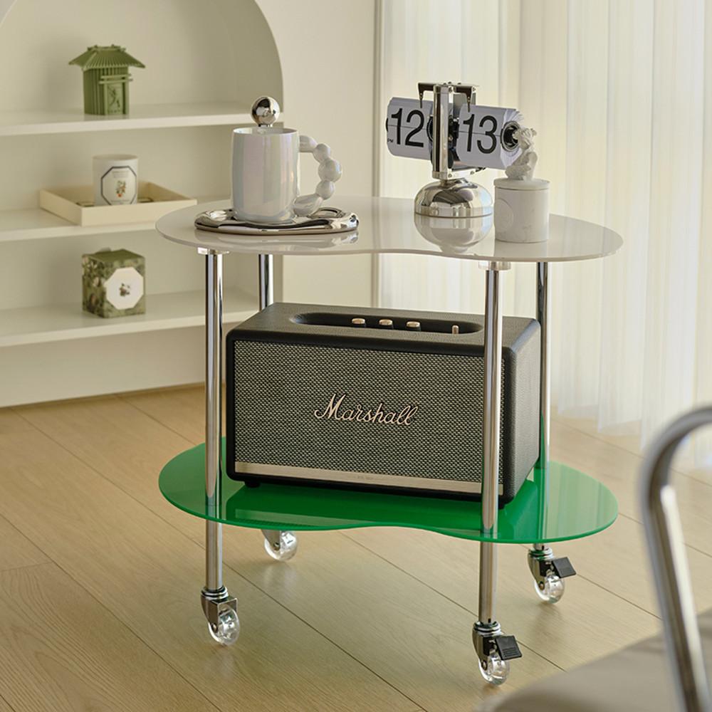 윌비 미드센츄리 모던 협탁 인테리어 아크릴 트롤리 사이드 테이블