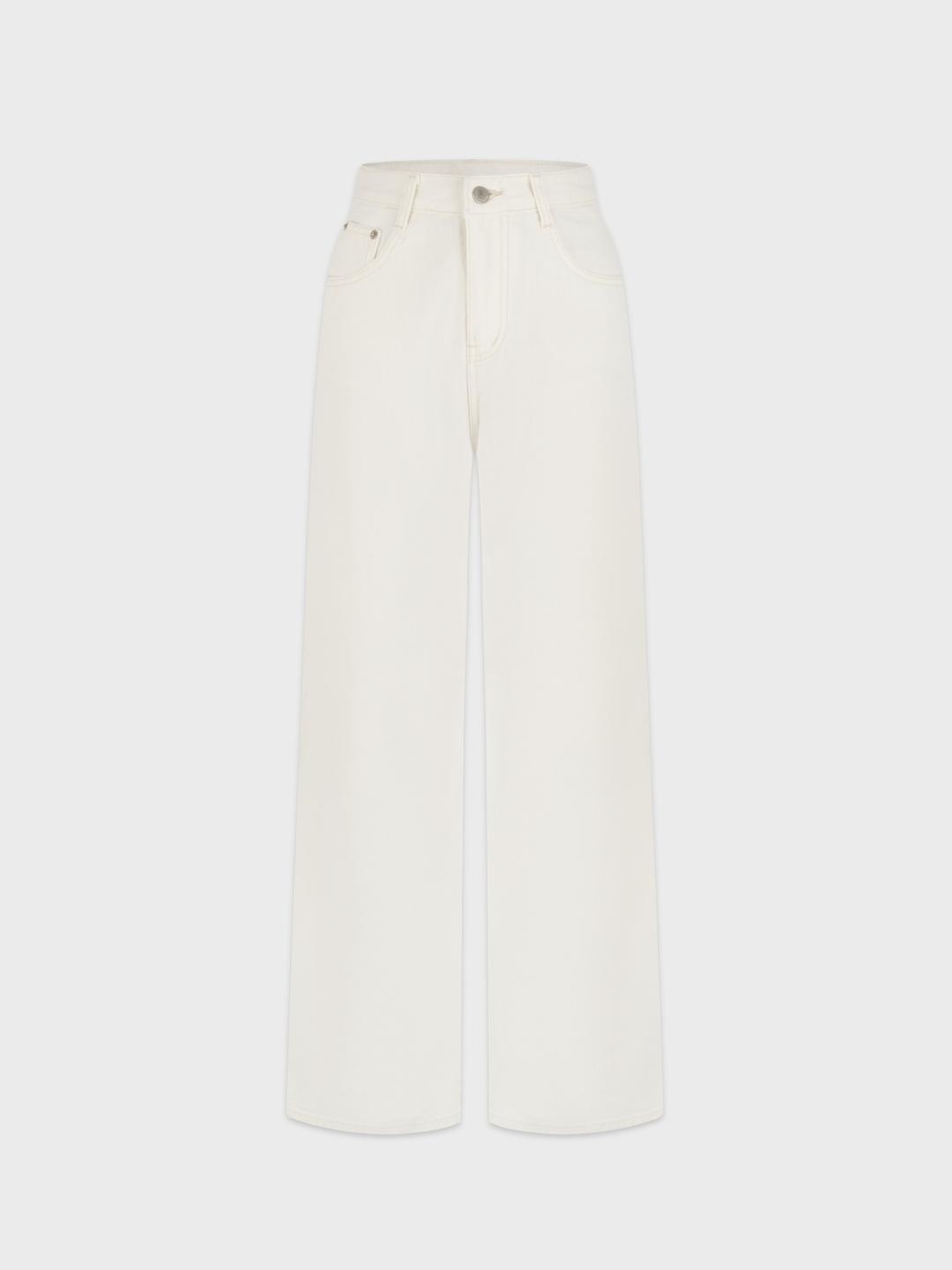 Cream Wide Jeans
