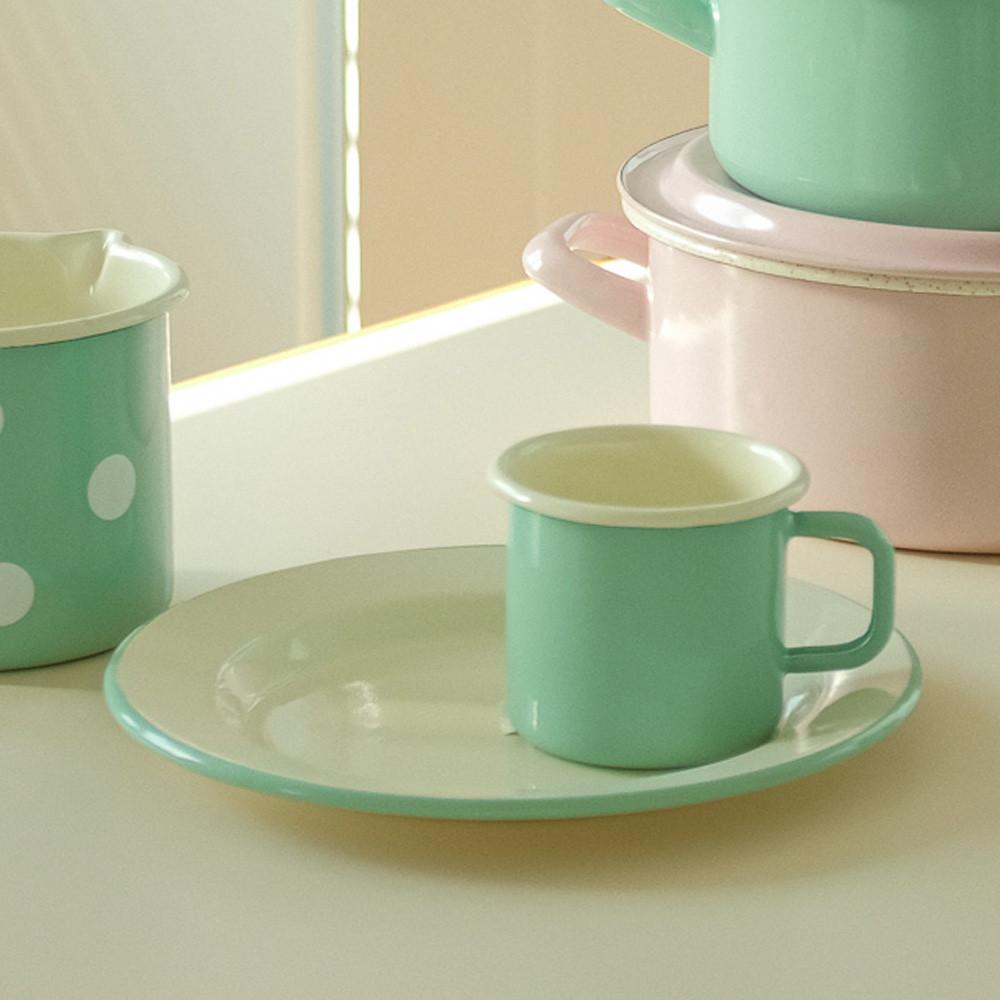 [Münder Email] 뮌더에마일 민트  머그 /접시