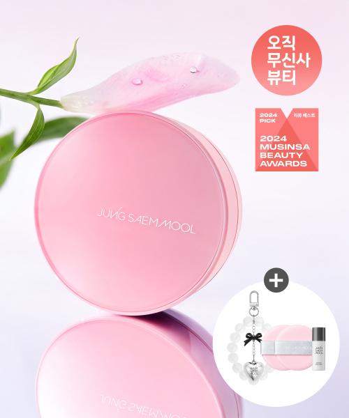 [Pink에디션] 에센셜 스킨 누더 쿠션 (리필포함)(핑크 퍼프 2P + 물크림 8ml + 구슬키링 증정)