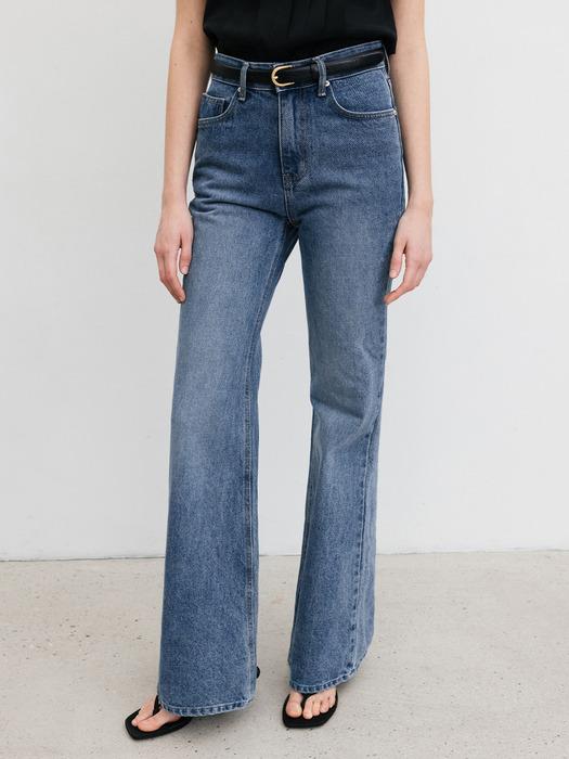 ADDIE Bootcut denim pants (Middle blue)