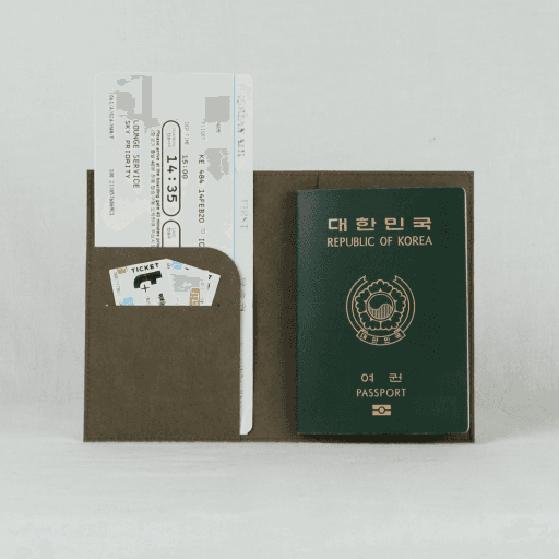[무료각인]크라프트 여권케이스(카키) 여권지갑