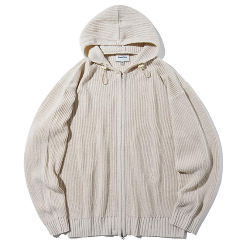 UB Basic Knit Hood Zip-Up_Oatmeal_KN120