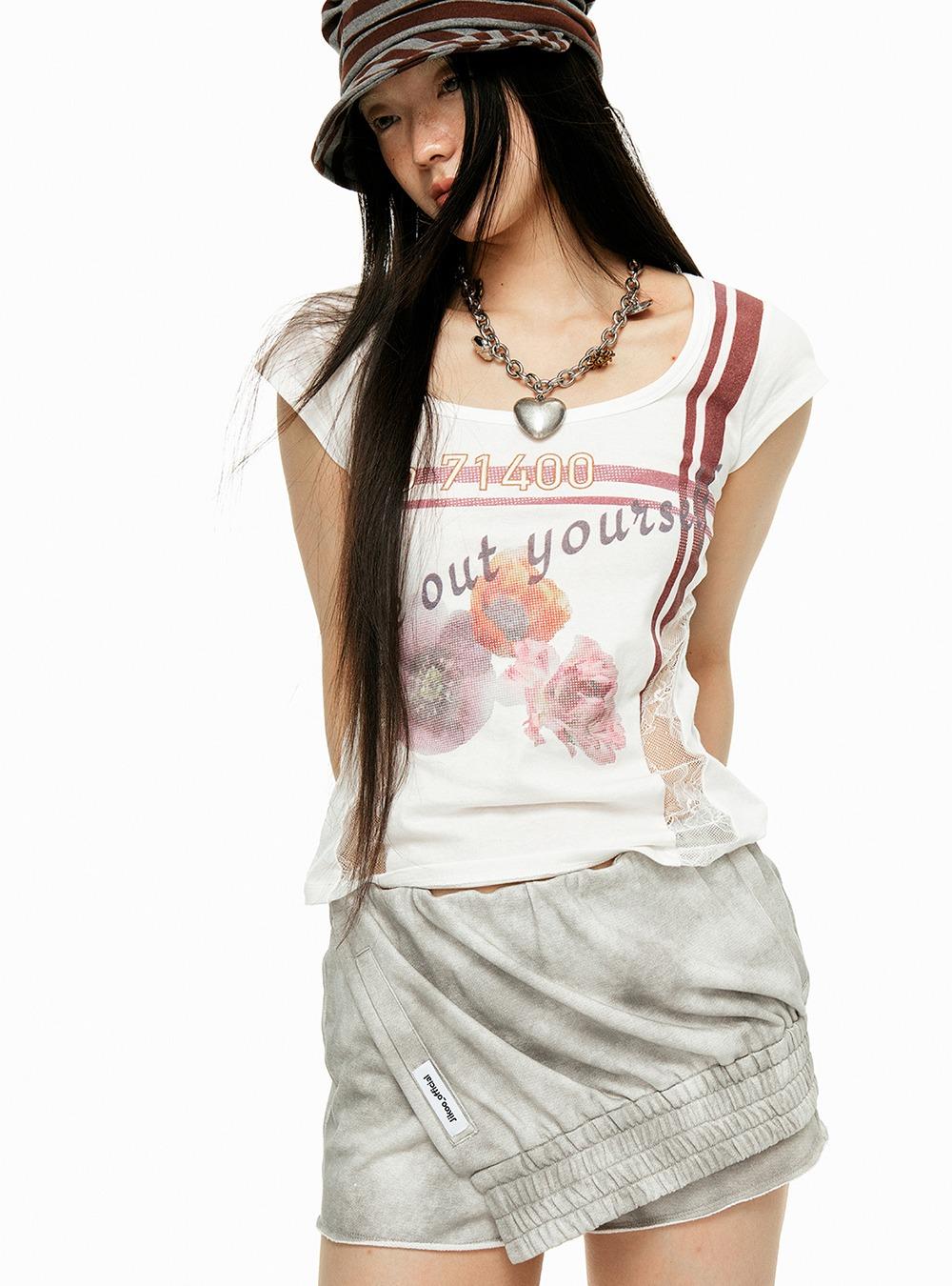 Race Point Letter Print T-Shirt