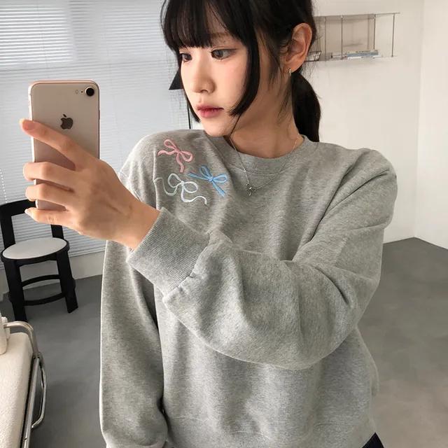 ribbon needle sweatshirt