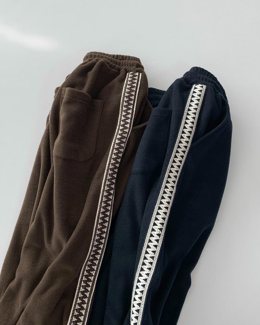 프레즐 와이드 플리스 팬츠