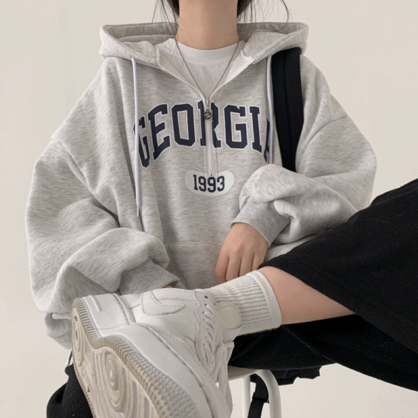 조지아 반집업 기모 후드티 [4color]