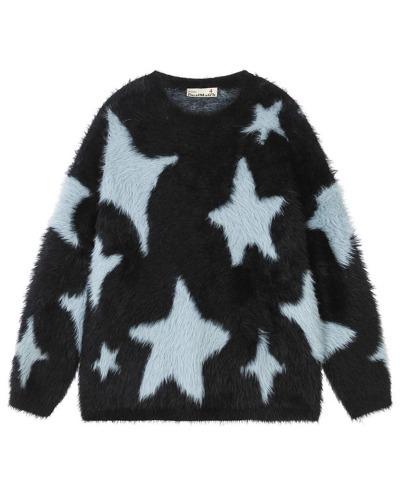 [ROMECL] Eco mink fur star knit