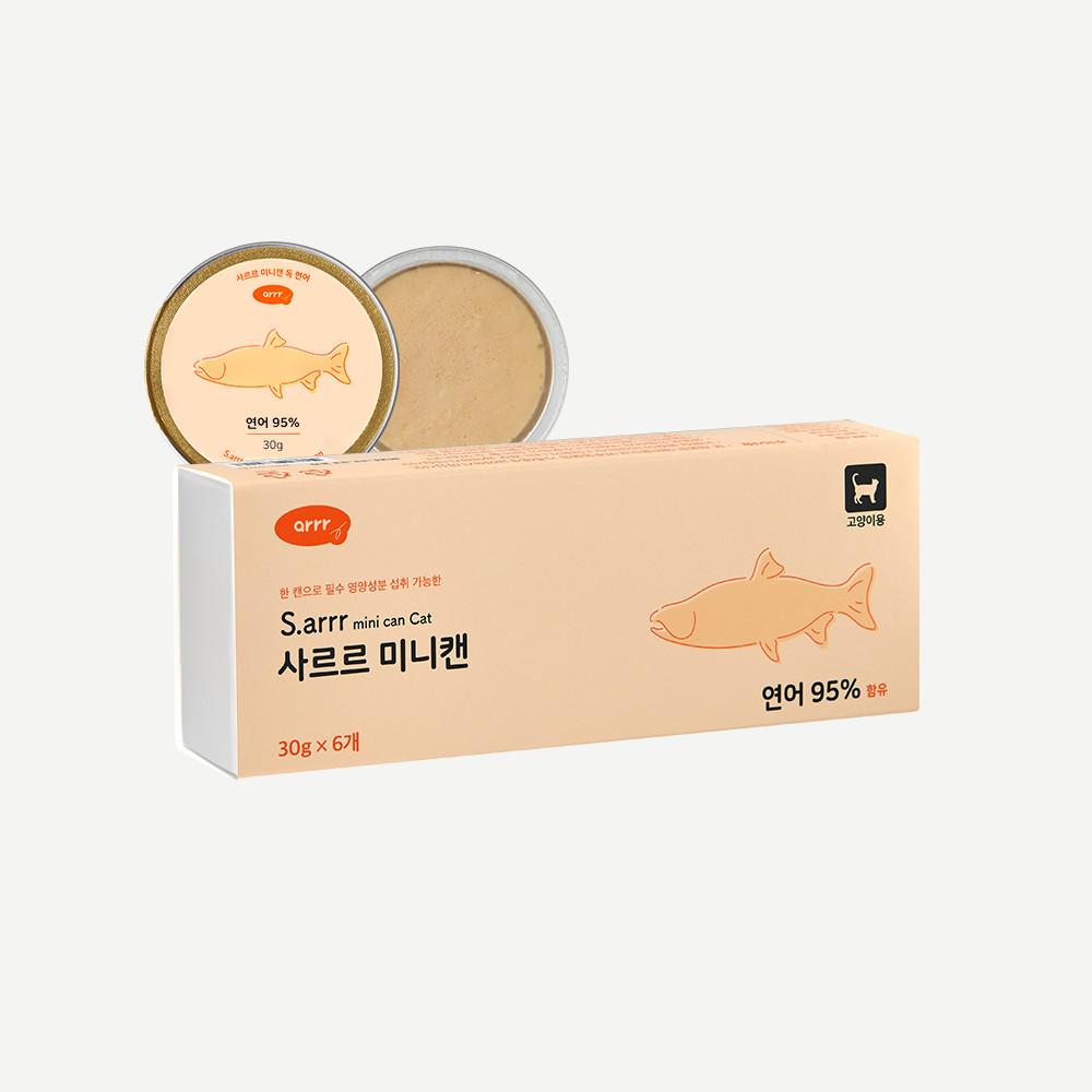 아르르 고양이 사르르 미니캔 캣 연어 (6개입) 기호성 좋은 고양이 간식 습식캔 츄르 습식간식