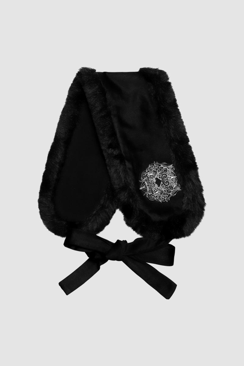 TM3 한 블랙 페이크 퍼 벨벳 볼끼