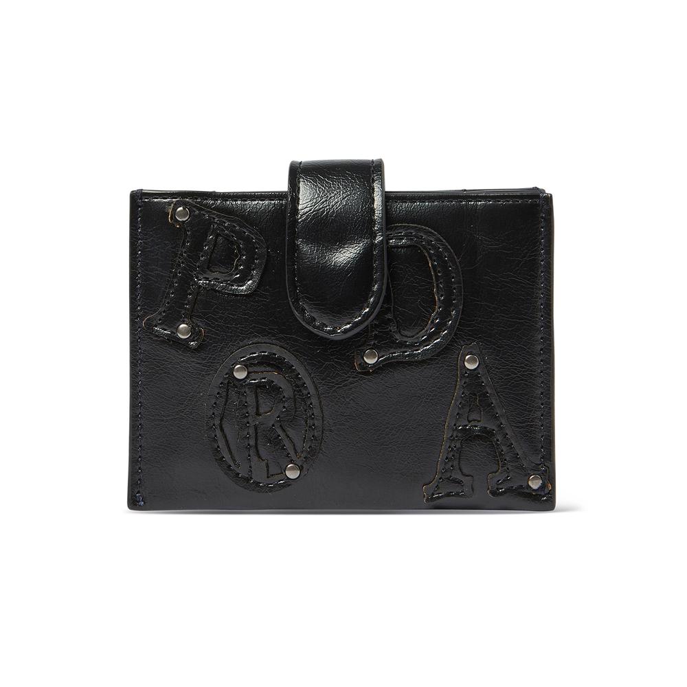 PRDA VINTAGE ACCORDION WALLET BLACK