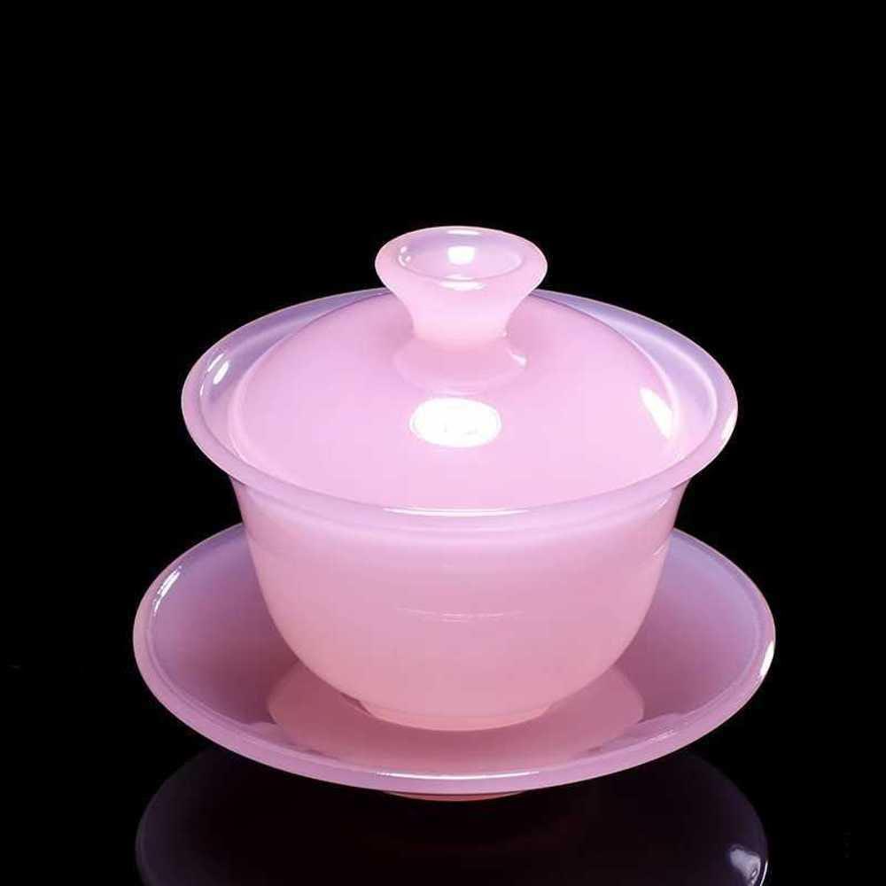 핑크 옥 개완 다완 다기 잔 세트