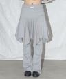 UNBALANCE SKIRT LAYERED PINTUCK PANTS (GRAY)_F25QD894