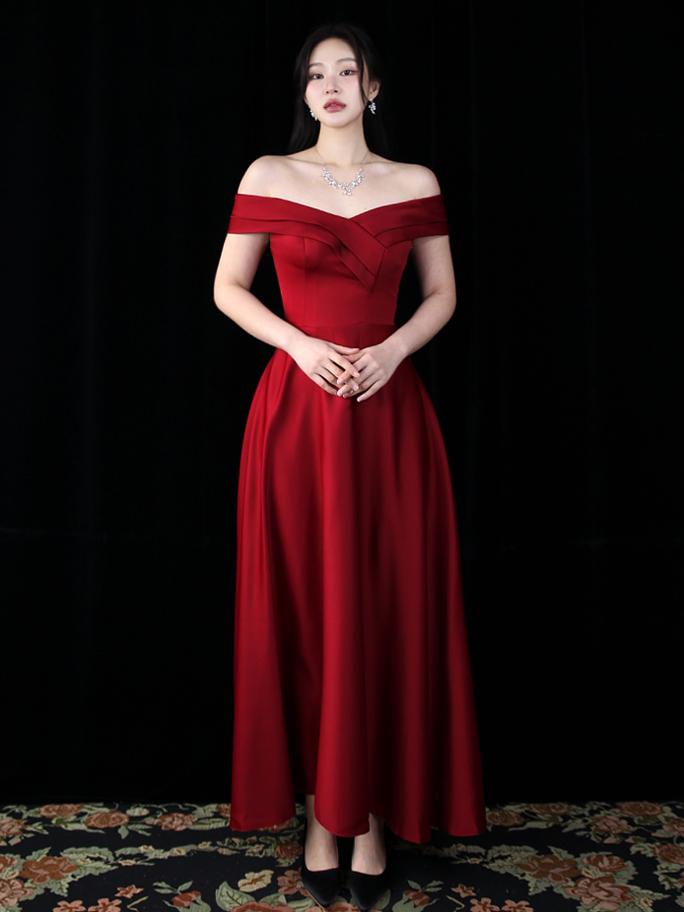 와인 미카도 오프숄더 셀프웨딩드레스(S-6XL코르셋) 빅사이즈 연주회 콩쿨 2부 피로연 스몰웨딩 돌맘