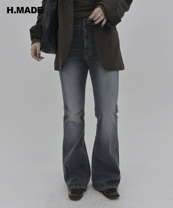 하비언니 MADE #13847 [3기장/키작녀 키큰녀] 딥 워싱 진청 세미부츠컷 데님 팬츠 : 1color / XS~2XL