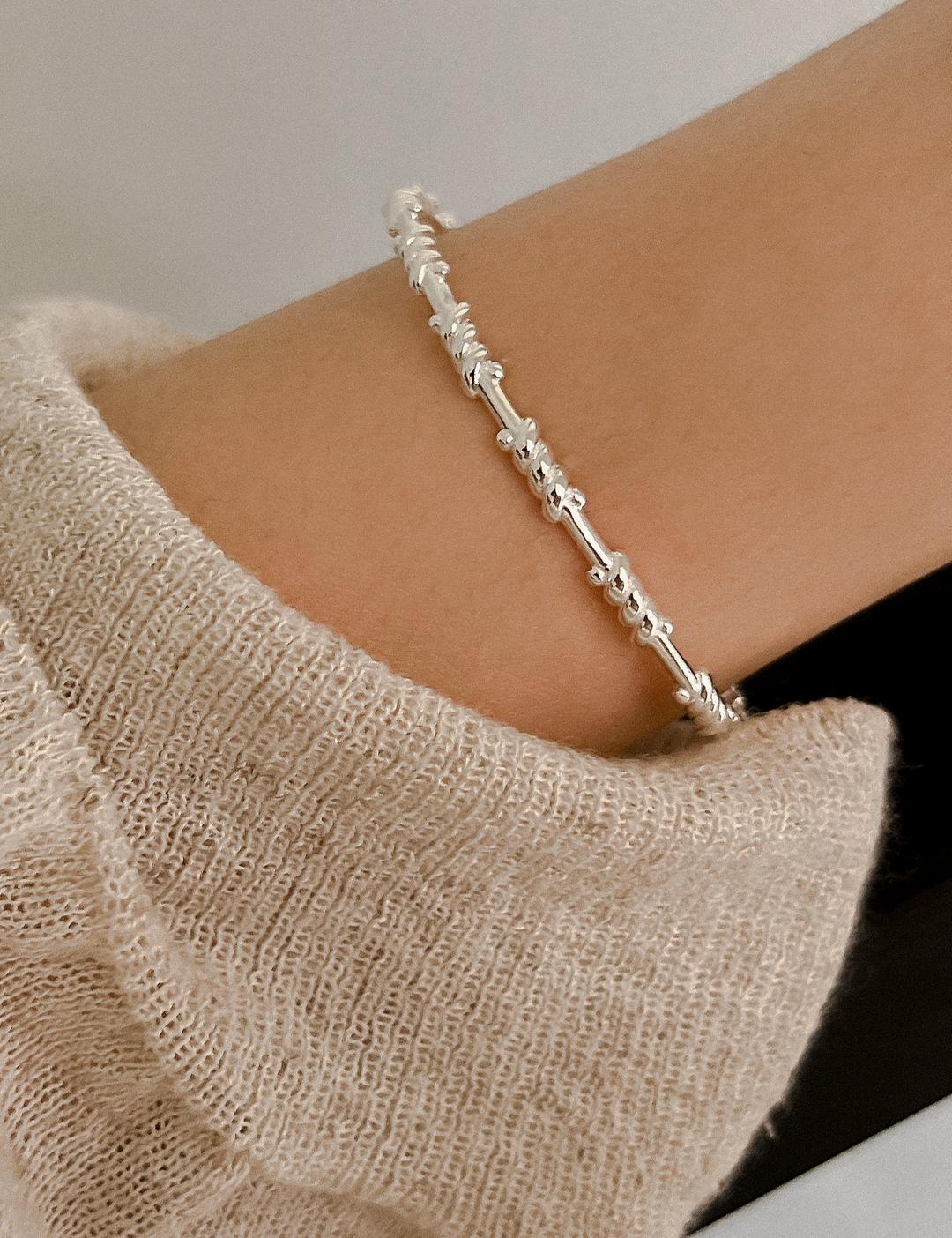 925실버 몰리 꼬임 트위스트 볼드 커프스 뱅글 은 팔찌