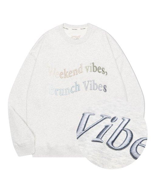 릴렉스 바이브 자수 맨투맨 [오트밀]