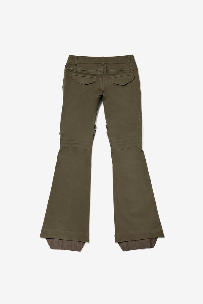 GATHERED BOOTCUT PANTS