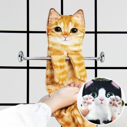 걸이형 고양이 핸드타올