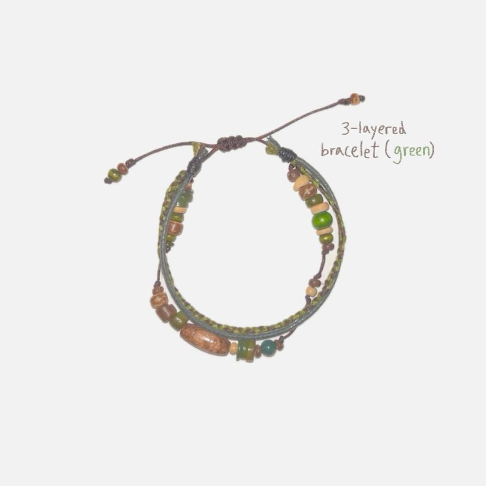 3-layered bracelet(green)