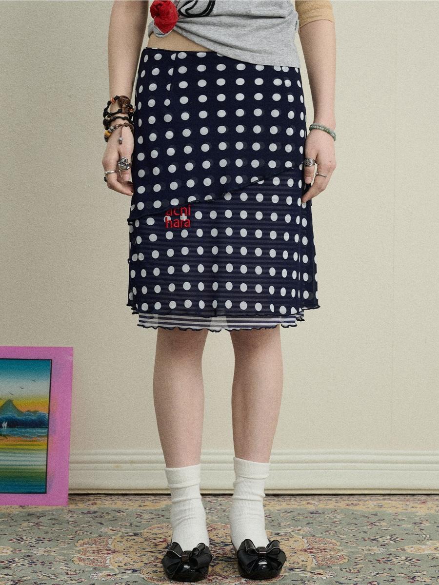 Achihara Plum Jam Dot Skirt