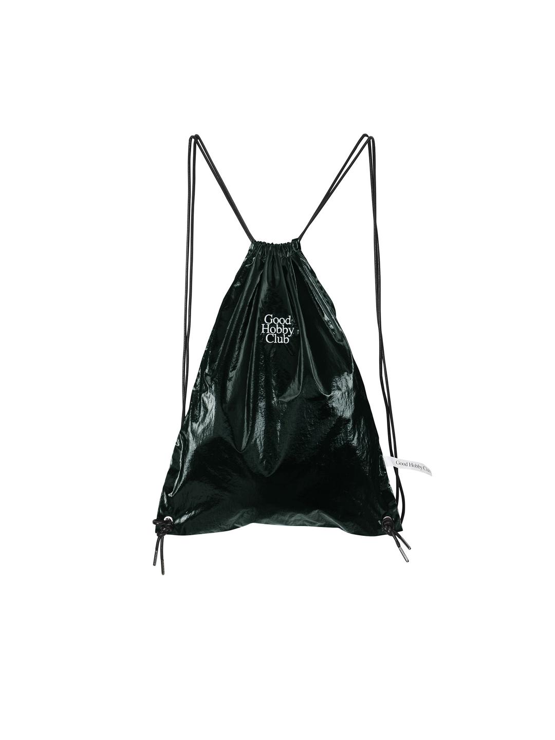 GLOSSY STRING BAG_DEEP GREEN