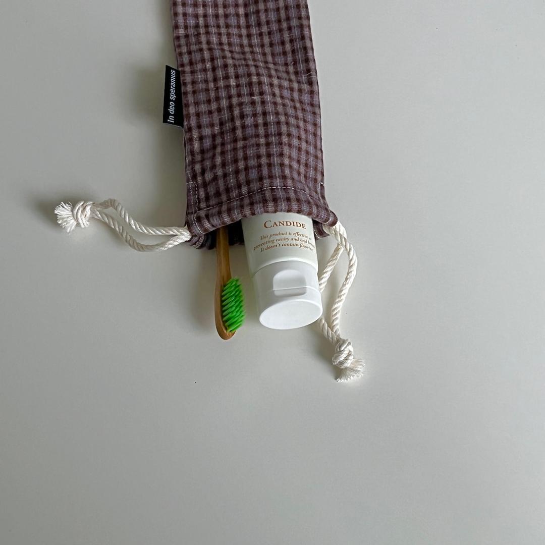 빈티지체크 에코 칫솔 케이스