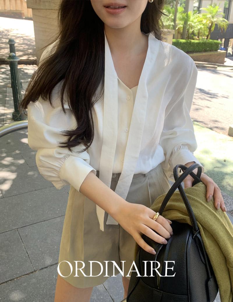 [연우pick][ordinaire] 렌느 타이 블라우스 (2color)