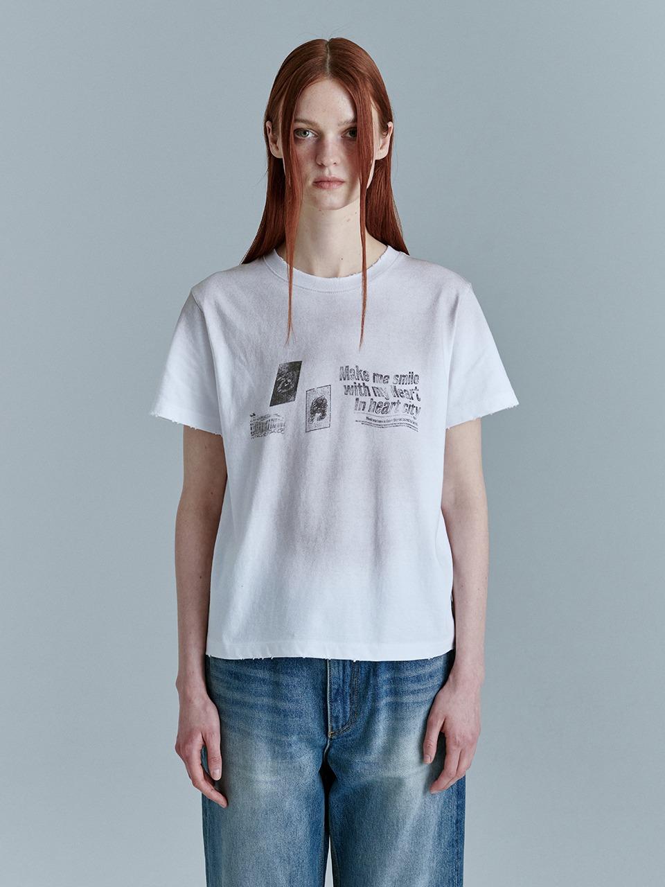 VINTAGE SPRAY ESSENTIAL T-SHIRT_white