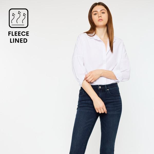 [오마이걸 아린,유빈, 조유리 착용] 미드웨이스트 기모 베이비 부츠컷 주니퍼