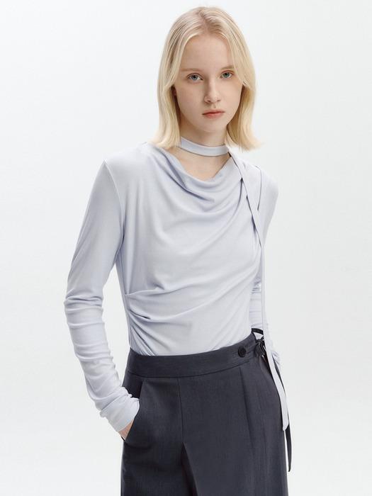 Cowl-neck Draped T-blouse