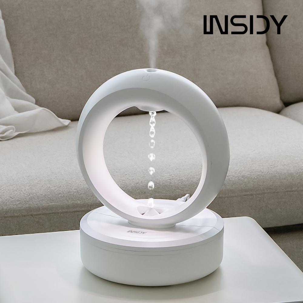인사이디 무중력 LED 물멍 초음파 가습기 탁상용 USB 무드등 인테리어 오브제 IGUH-100