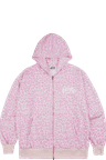 Leopard Zip-Up Hoodie Pink