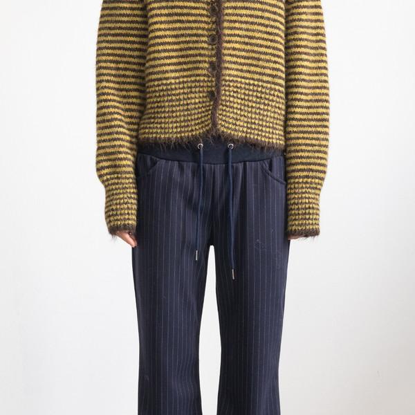 Low Rise Stripe Bootcut Banding Pants (Navy)