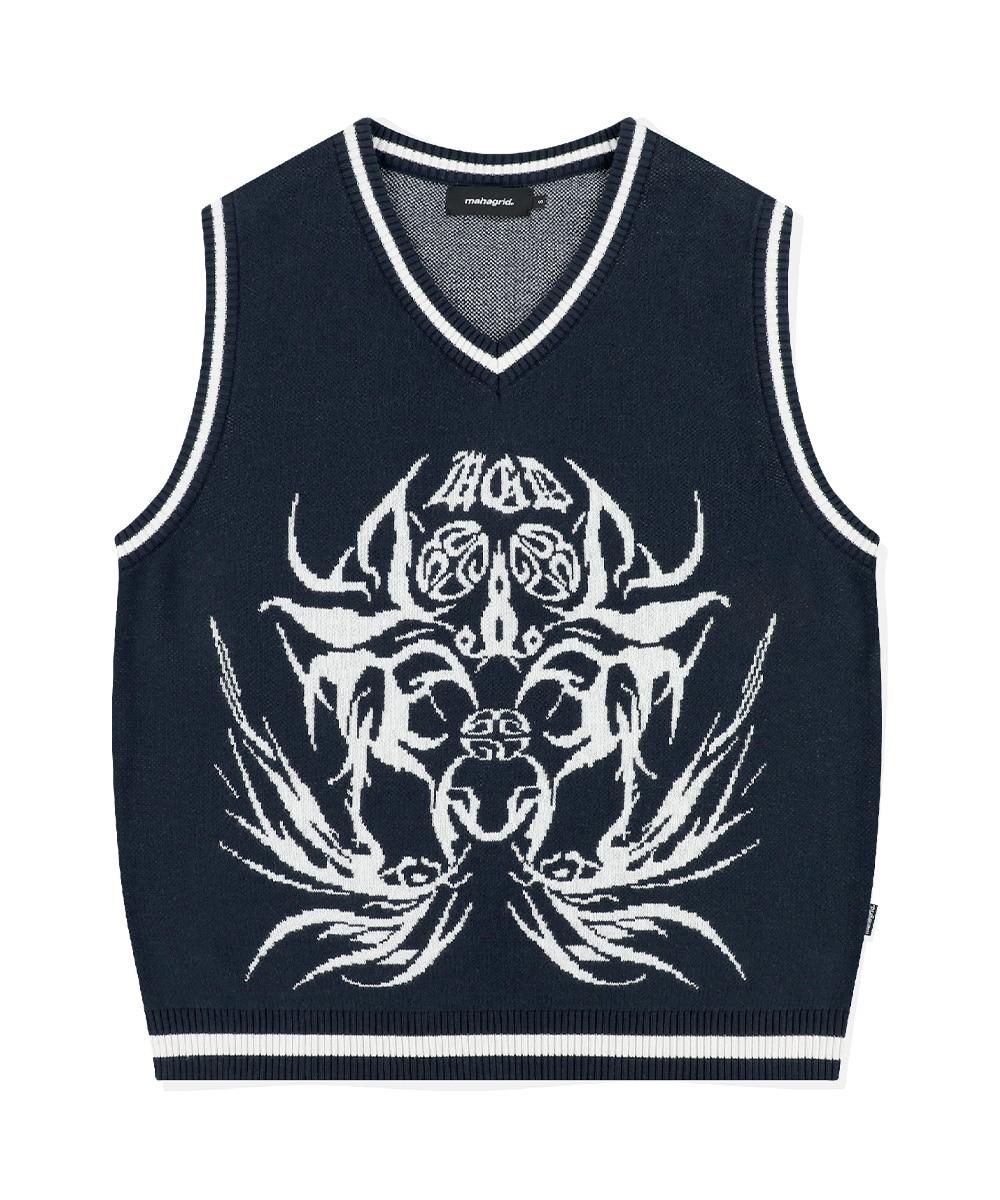 ECLIPSE TRIBAL KNIT[VEST NAVY]