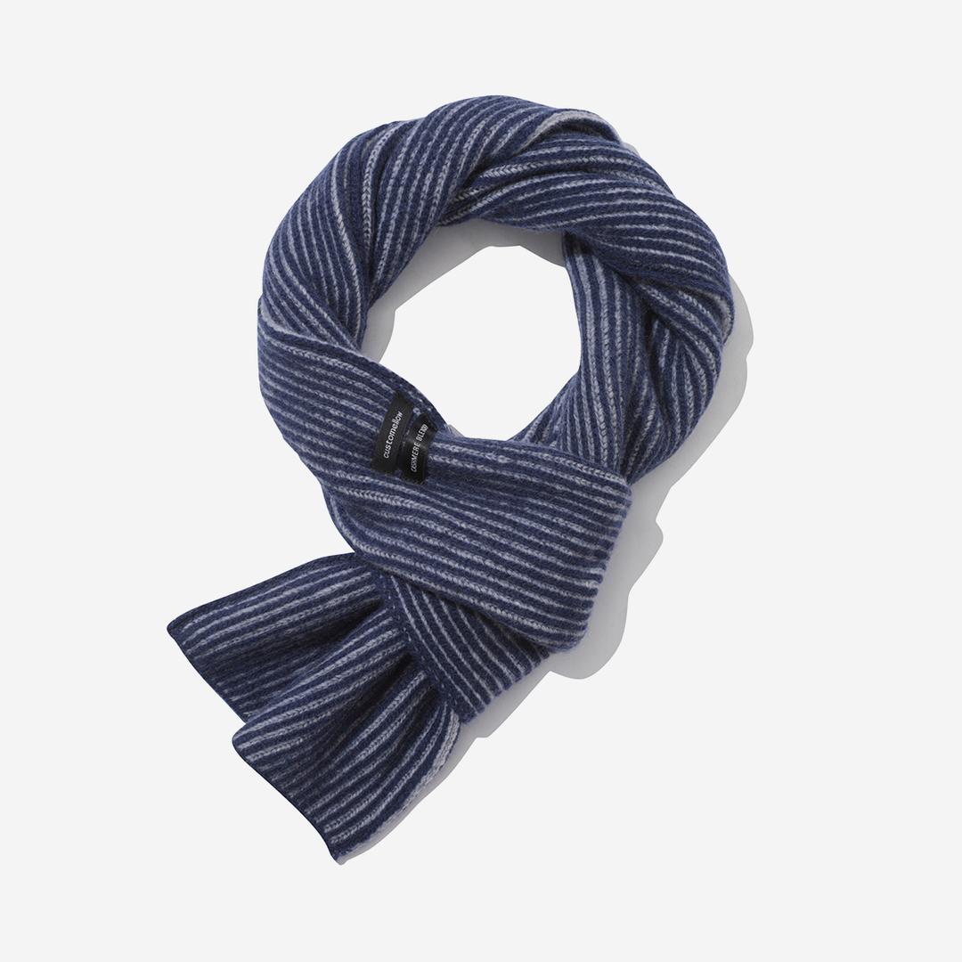 Customellow Hole Petit Muffler Cashmere Blended Navy
