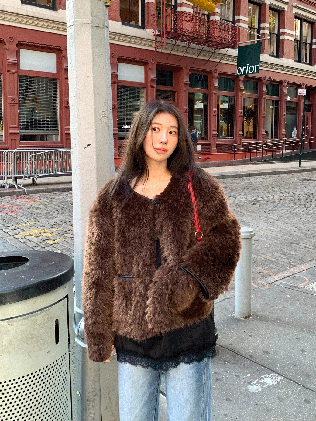 [ONLY FLILY] Brown_Avenue Fur Jacket