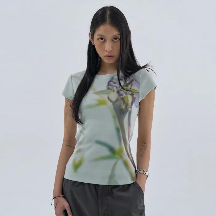 Flower Half Sleeve-green Mint