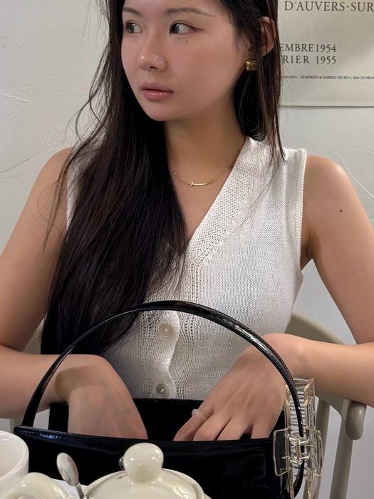 LINEN LIGHT TEXTURED KNIT VEST (2COLOR)