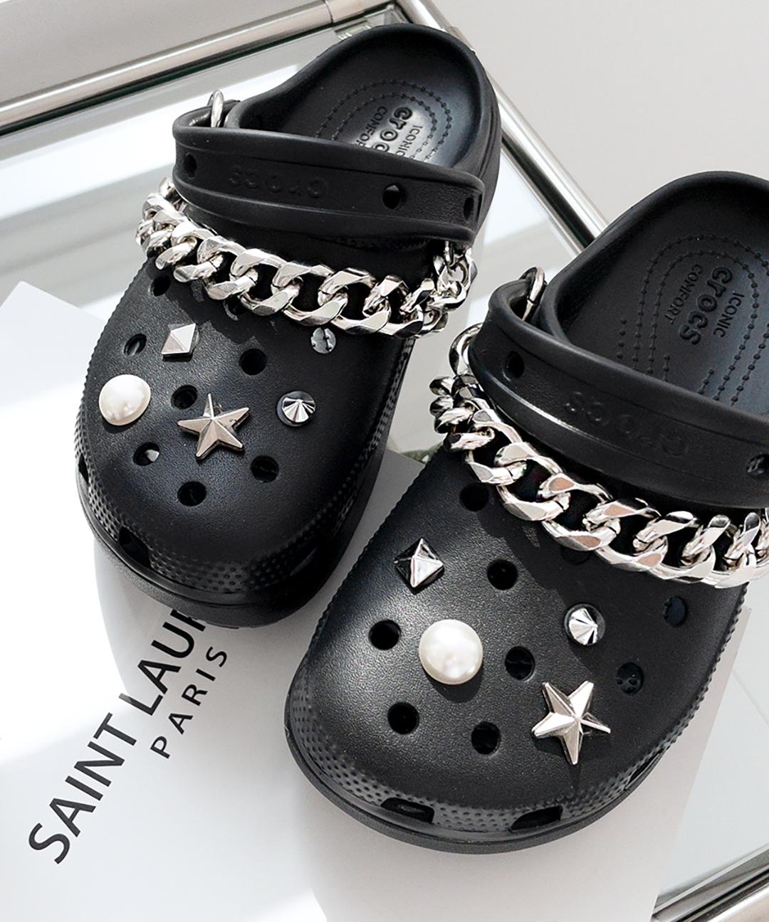 단품 심플 징 스터드 메탈 실버 체인 크록스 지비츠 호환 파츠 신발 꾸미기 자비츠