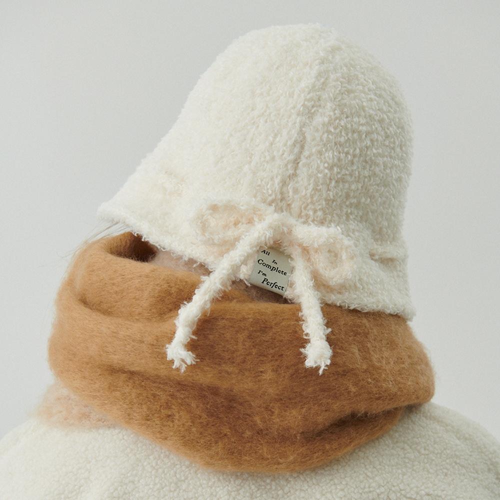 [Ivory 컬러 11/15 예약배송] Boucle Ribbon Bucket Hat (4 Colors)