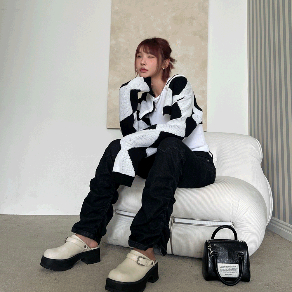 다이아 니트 볼레로 2color