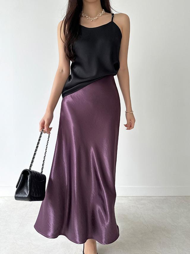 [👍직원들 쟁였템] 7COLOR 실크 새틴 A라인 롱스커트